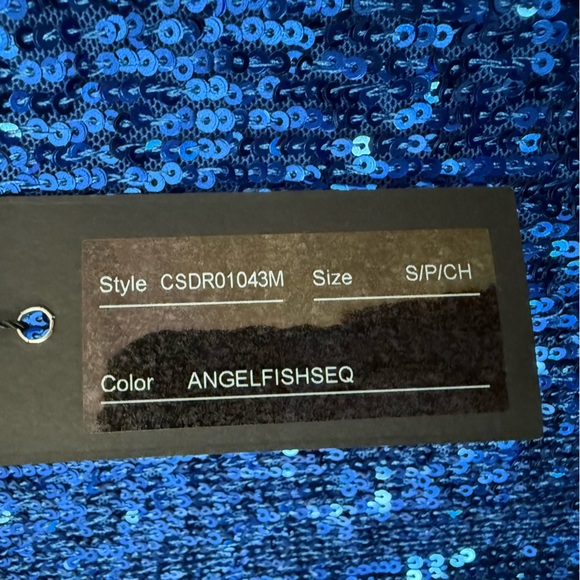 Elegant Blue Sequin Sparkly Party Dress Dress Size S/M - Picture 5 of 10